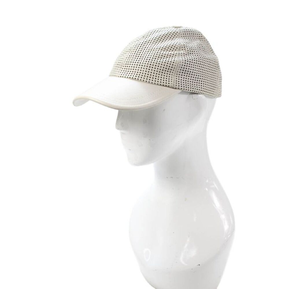 Intermix Womens Leather Perforated Baseball Cap Hat White Size One Size